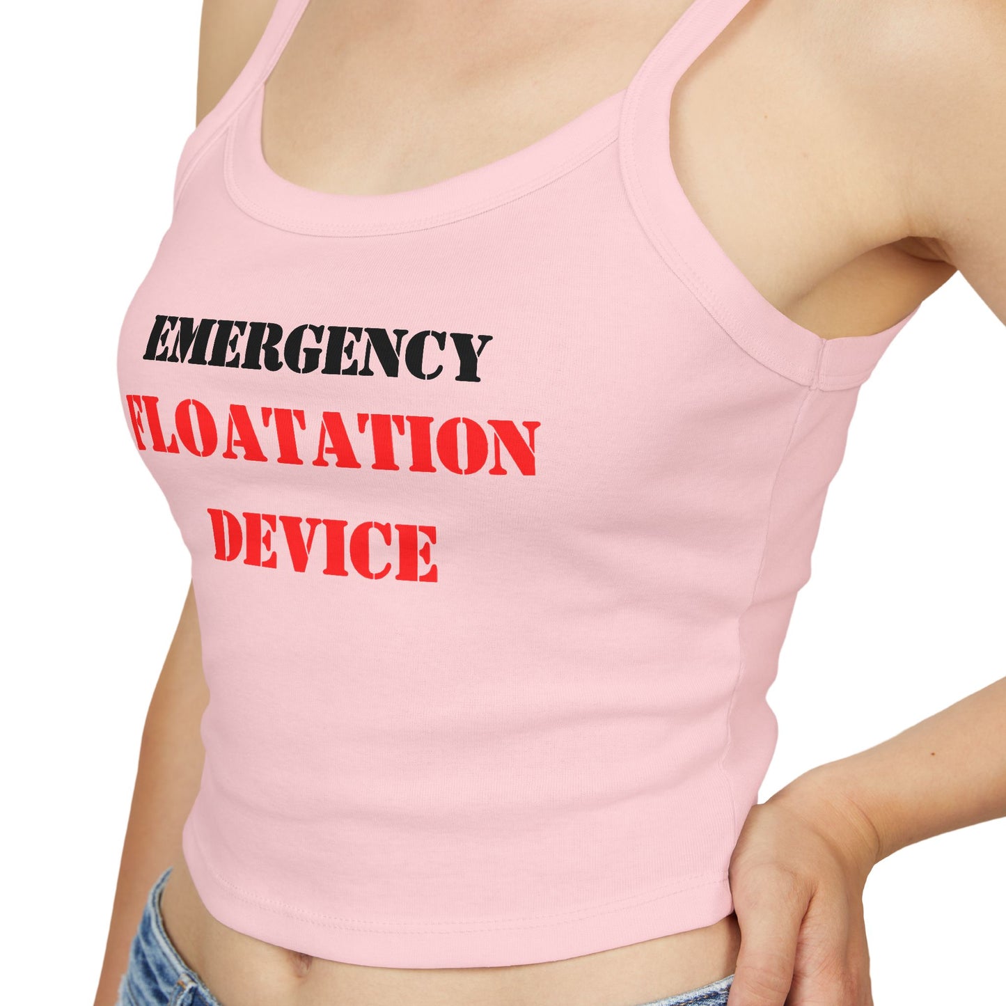 “Emergency Floatation Device” Women’s Spaghetti-Strap Tank — Because You’re Too Hot to Sink