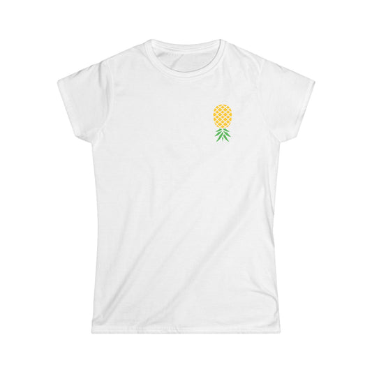 Upside-Down Pineapple - Softstyle Fitted Tee (Two Sided Print)
