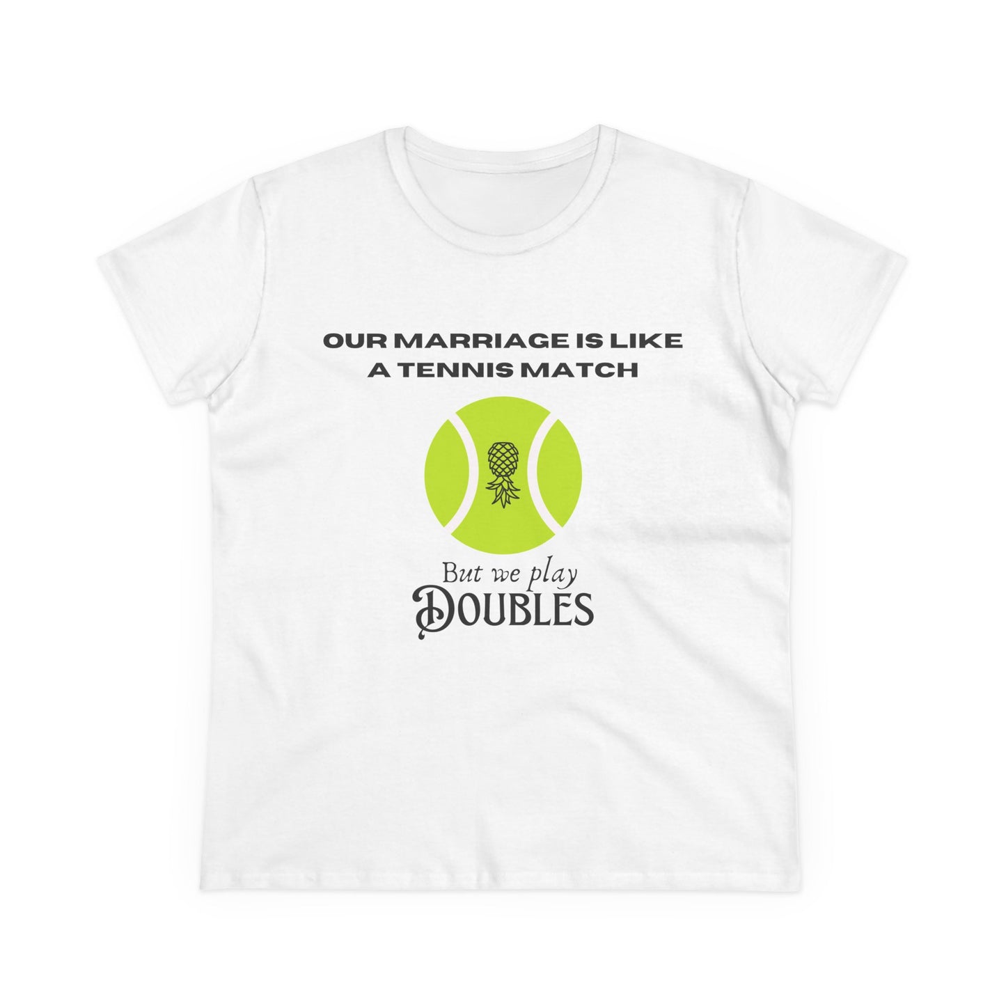 ‘We Play Doubles’ Women's Midweight Cotton Tee