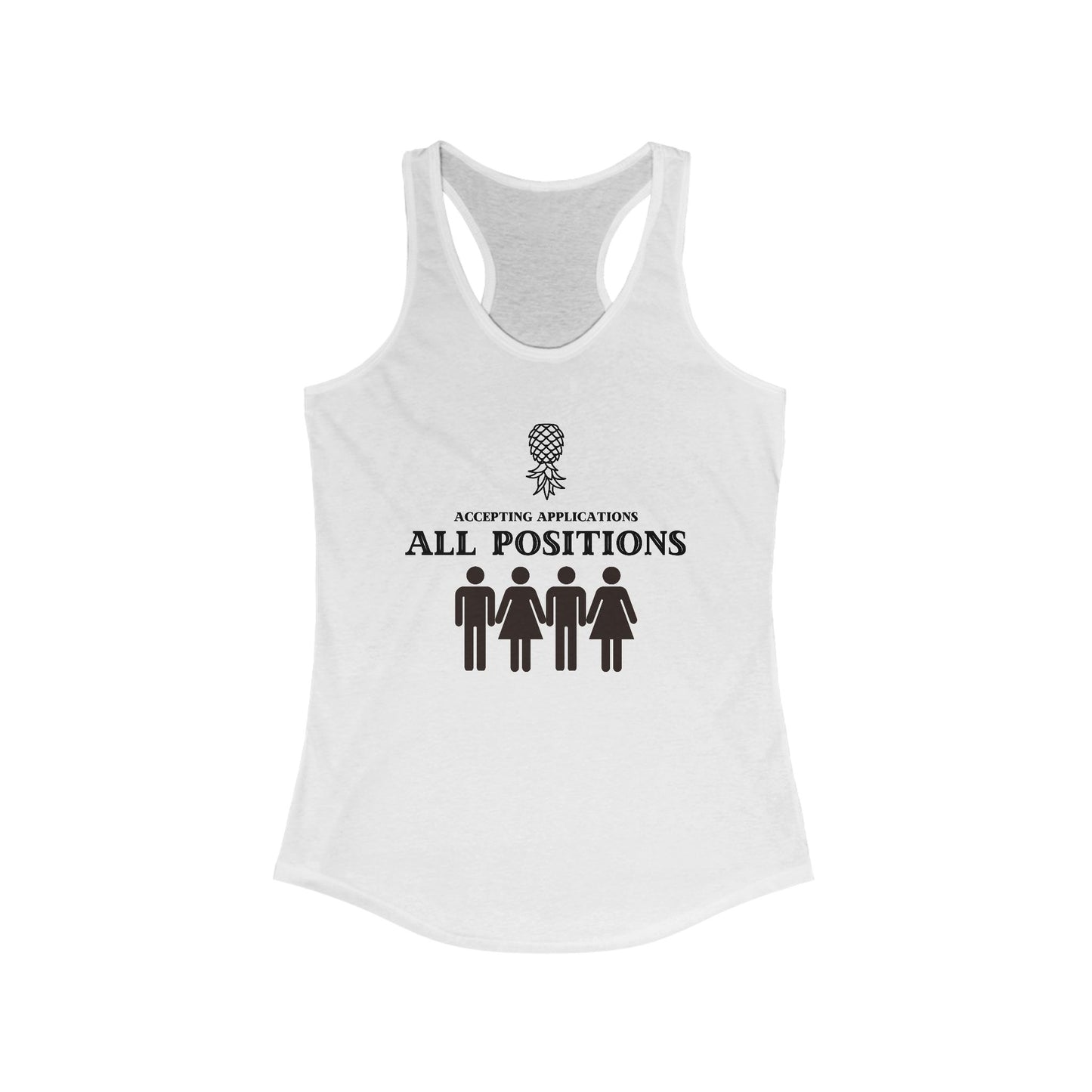 ‘Accepting Applications’ Couple's Remix Women's Ideal Racerback Tank