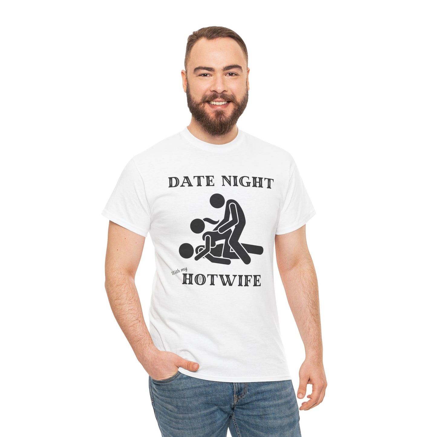 ‘Date Night with my Hotwife’ Unisex Heavy Cotton Tee