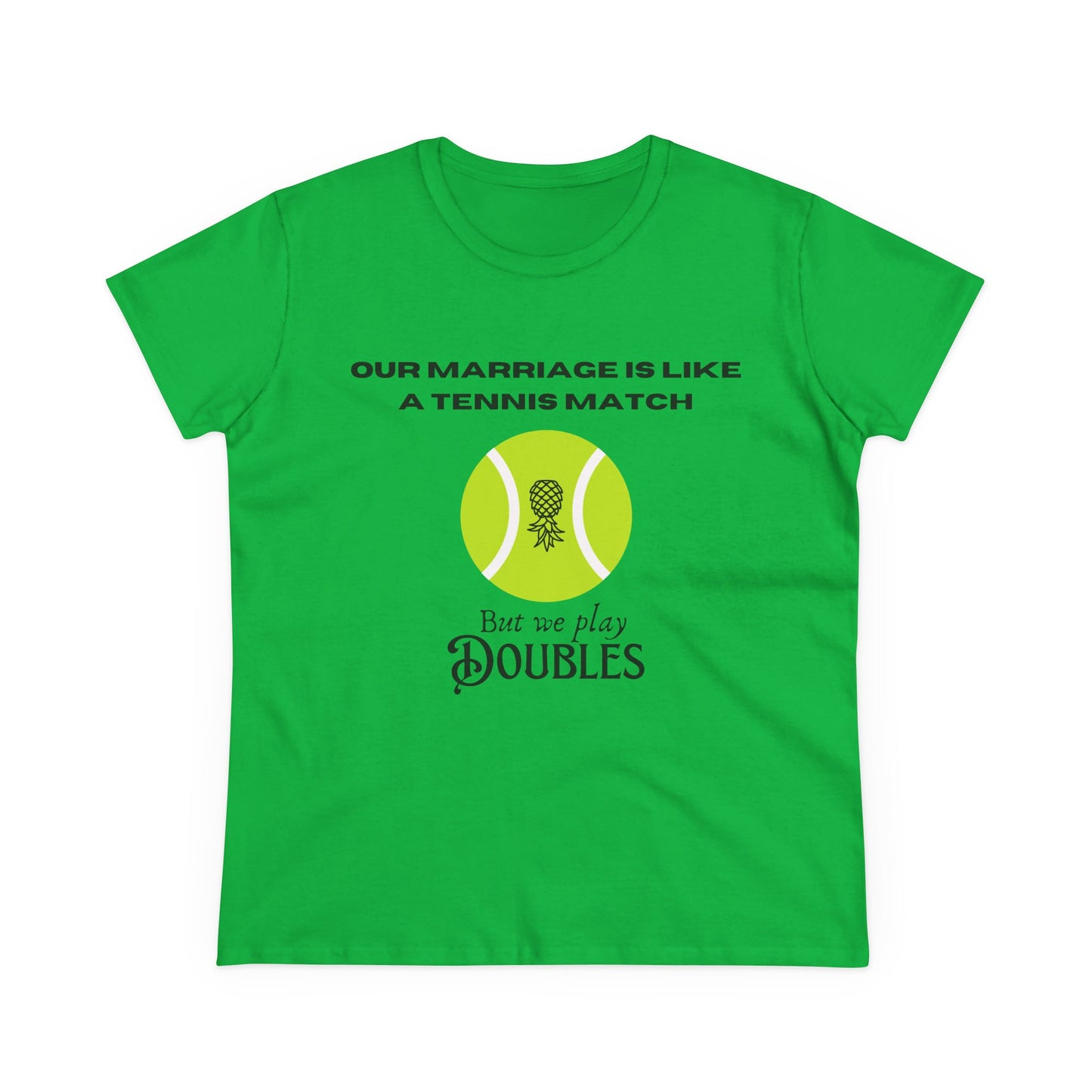 ‘We Play Doubles’ Women's Midweight Cotton Tee