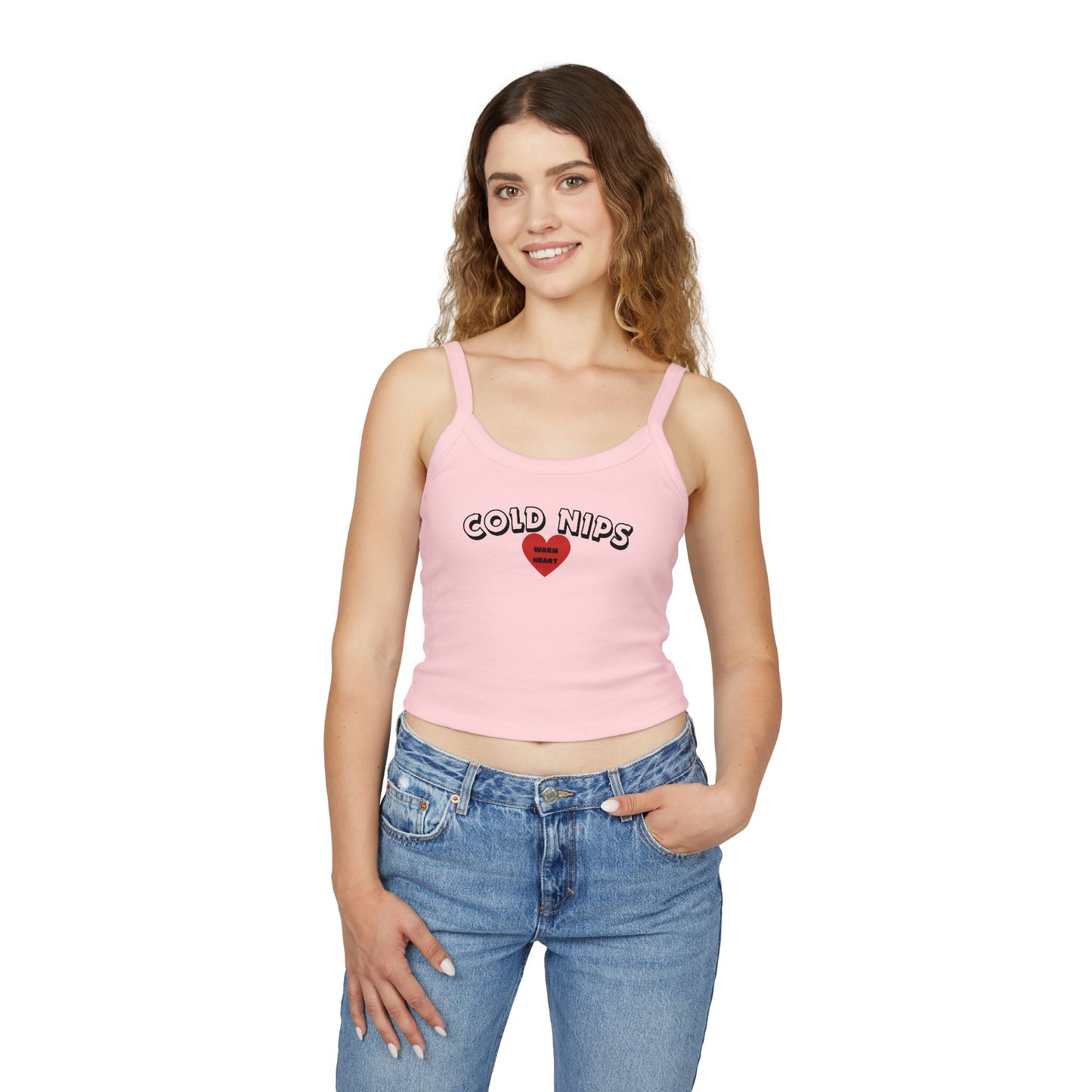 ‘Cold Nips Warm Heart’ Women's Spaghetti Strap Tank Top