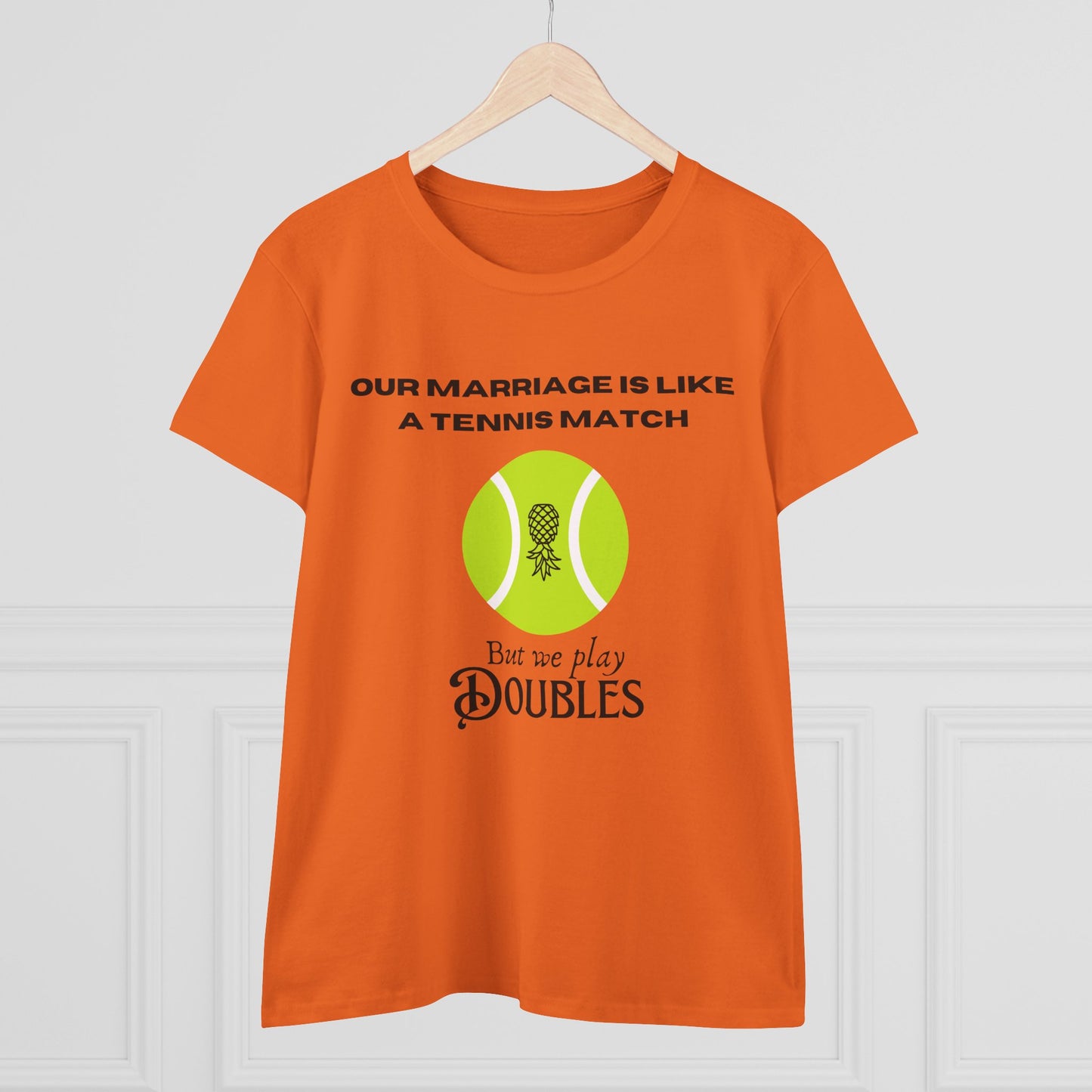 ‘We Play Doubles’ Women's Midweight Cotton Tee