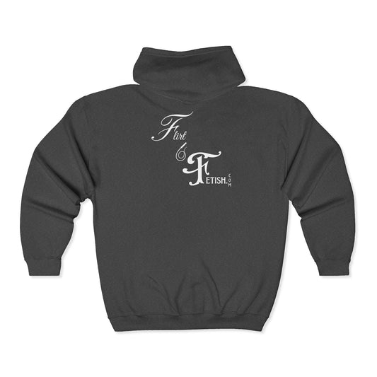 Official Flirt & Fetish Monogram Logo Unisex Full Zip Hoodie