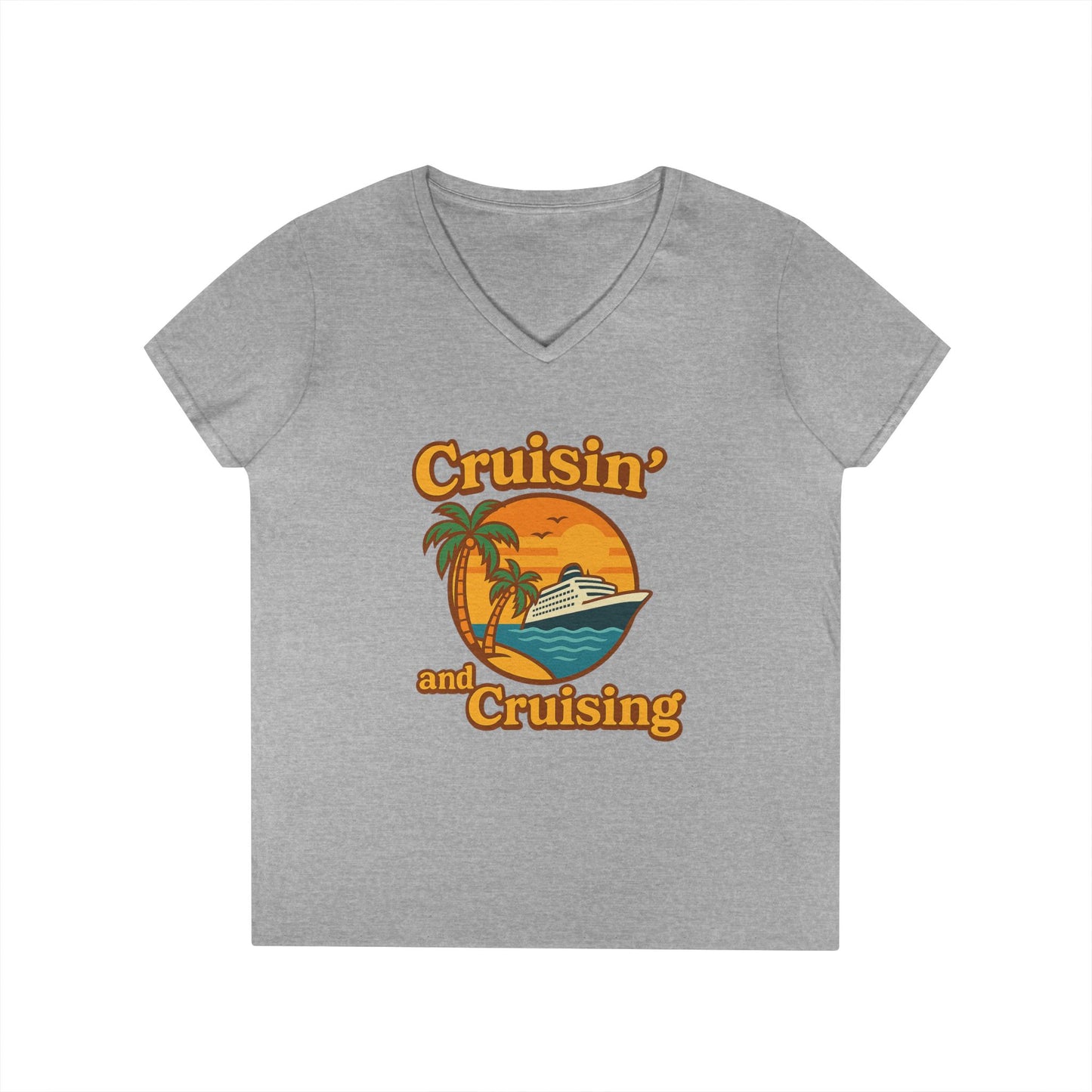 Cruisin' and Cruising - Fitted V-Neck Tee