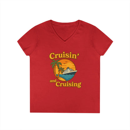 Cruisin' and Cruising - Fitted V-Neck Tee