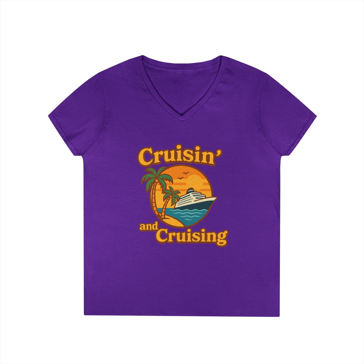 Cruisin' and Cruising - Fitted V-Neck Tee