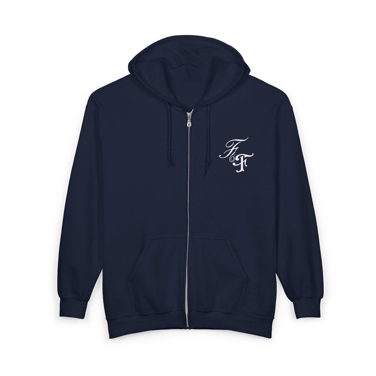 F & F Front Logo Monogram Full Zip Unisex Hoodie