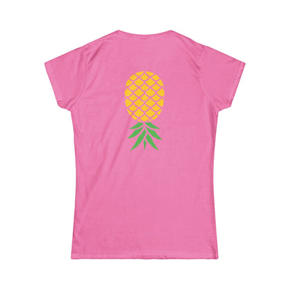 Upside-Down Pineapple - Softstyle Fitted Tee (Two Sided Print)