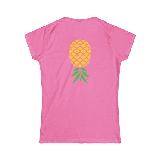 Upside-Down Pineapple - Softstyle Fitted Tee (Two Sided Print)