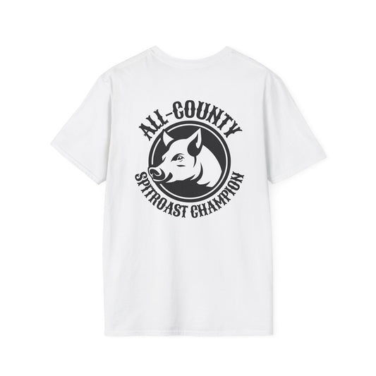 Unisex Softstyle T-Shirt with Team Pig Design, Animal Lover Tee, Funny Gift for Farmers, Casual Wear, All-County Champion Shirt