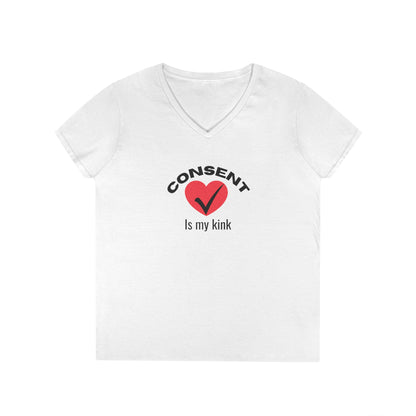 Consent is My Kink - Fitted V-Neck Tee