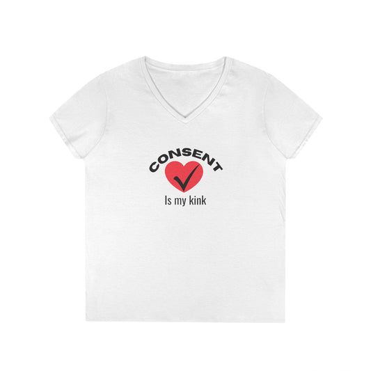 Consent is My Kink - Fitted V-Neck Tee