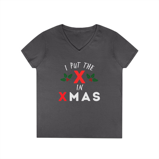 I Put the X in Xmas - Fitted V-Neck T-Shirt