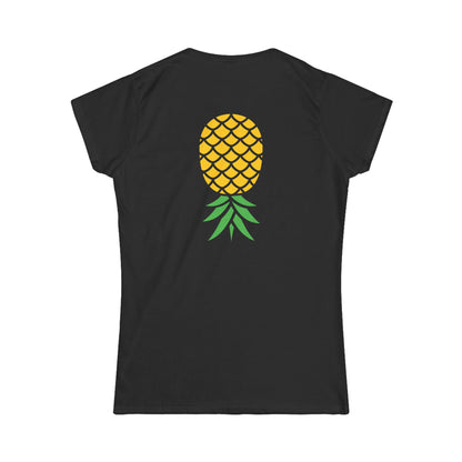 Upside-Down Pineapple - Softstyle Fitted Tee (Two Sided Print)