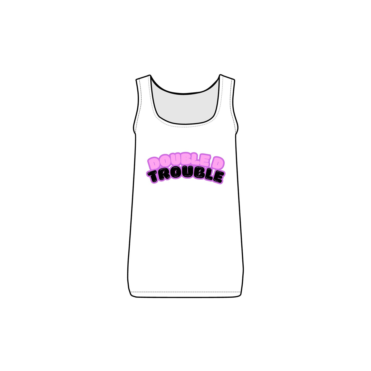 'Double D Trouble' Baby Rib Tank