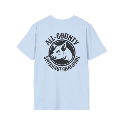 Unisex Softstyle T-Shirt with Team Pig Design, Animal Lover Tee, Funny Gift for Farmers, Casual Wear, All-County Champion Shirt