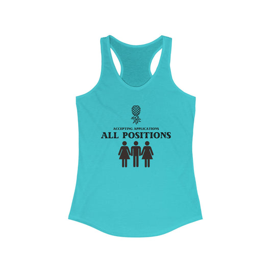 ‘Accepting Applications FMF’ Women's Ideal Racerback Tank