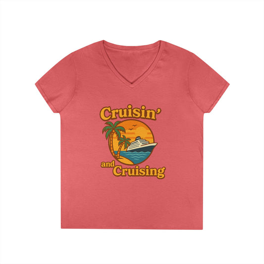 Cruisin' and Cruising - Fitted V-Neck Tee