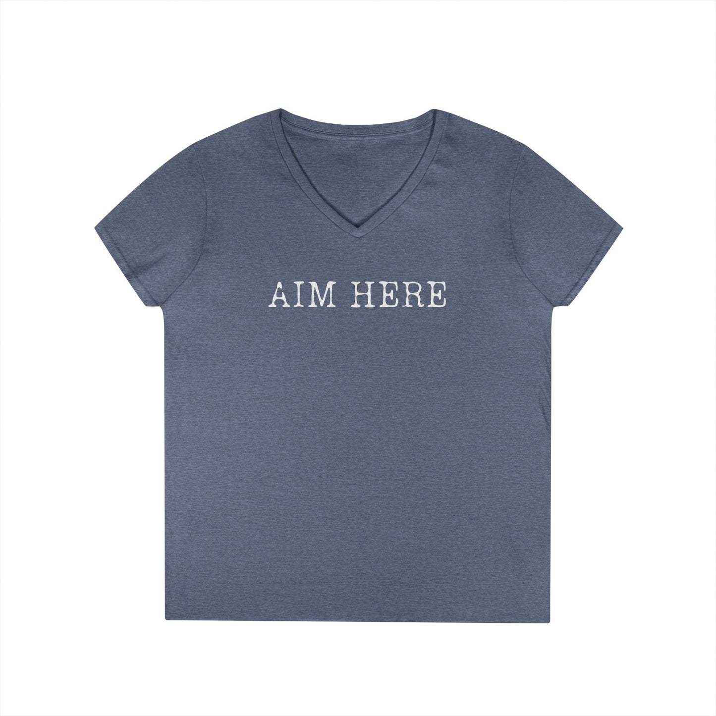 Aim Here - Fitted V-Neck Tee