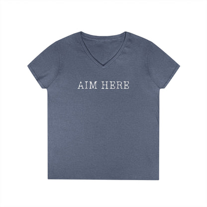 Aim Here - Fitted V-Neck Tee