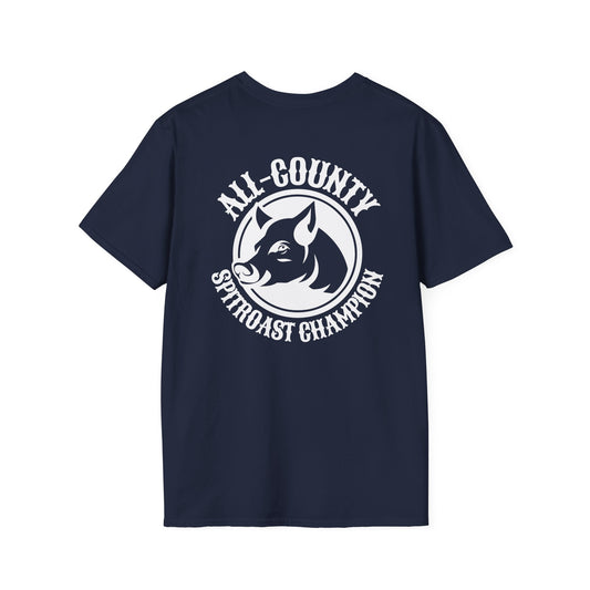 Unisex Softstyle T-Shirt with Team Pig Design, Animal Lover Tee, Funny Gift for Farmers, Casual Wear, All-County Champion Shirt