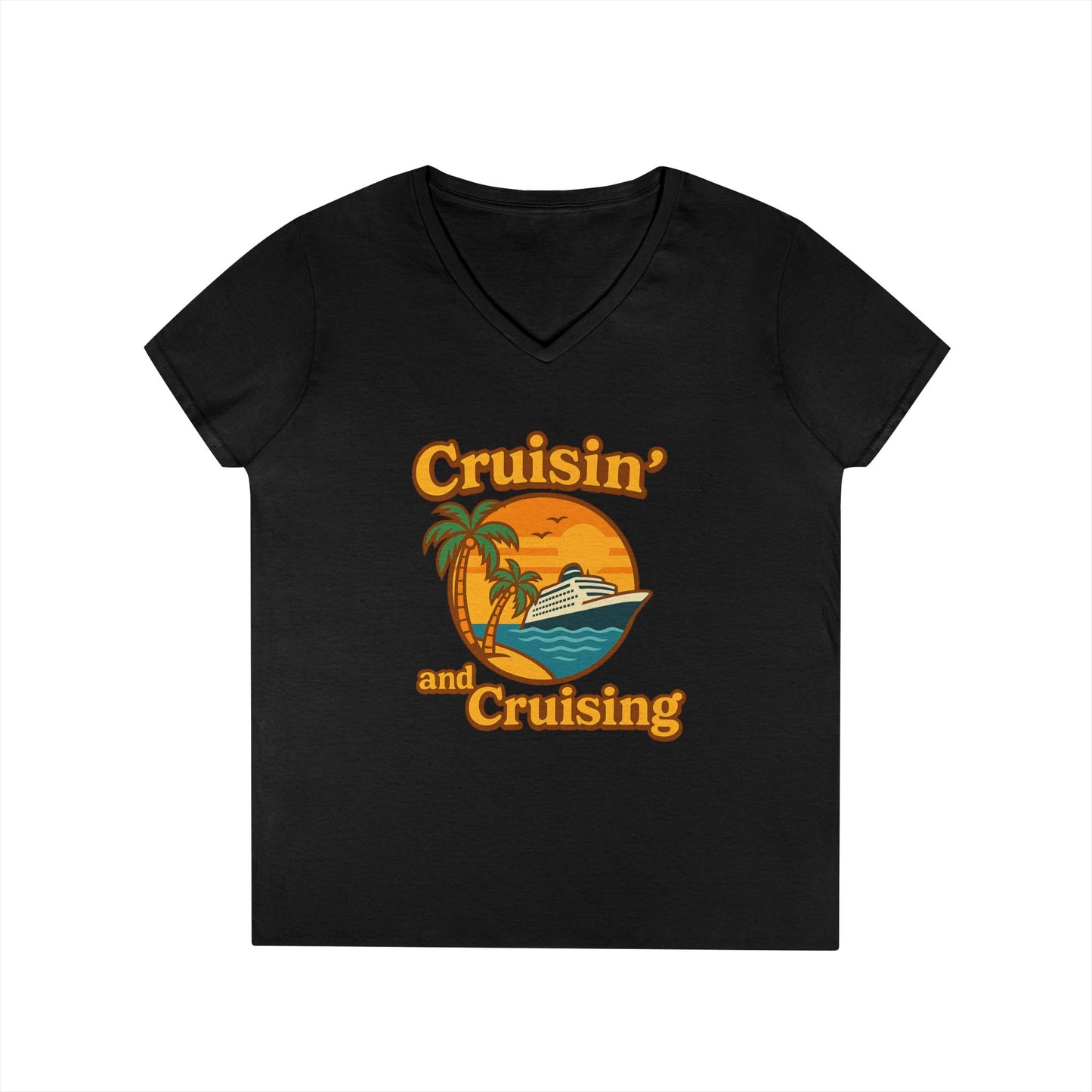 Cruisin' and Cruising - Fitted V-Neck Tee