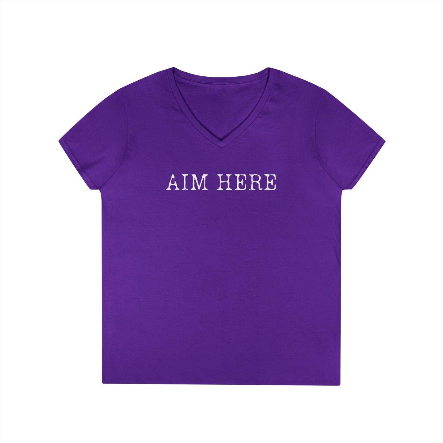 Aim Here - Fitted V-Neck Tee