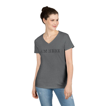 Aim Here - Ladies' V-Neck T-Shirt