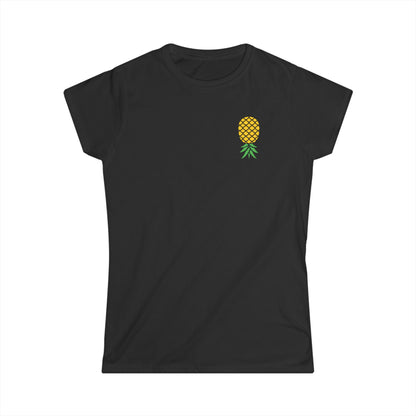 Upside-Down Pineapple - Softstyle Fitted Tee (Two Sided Print)