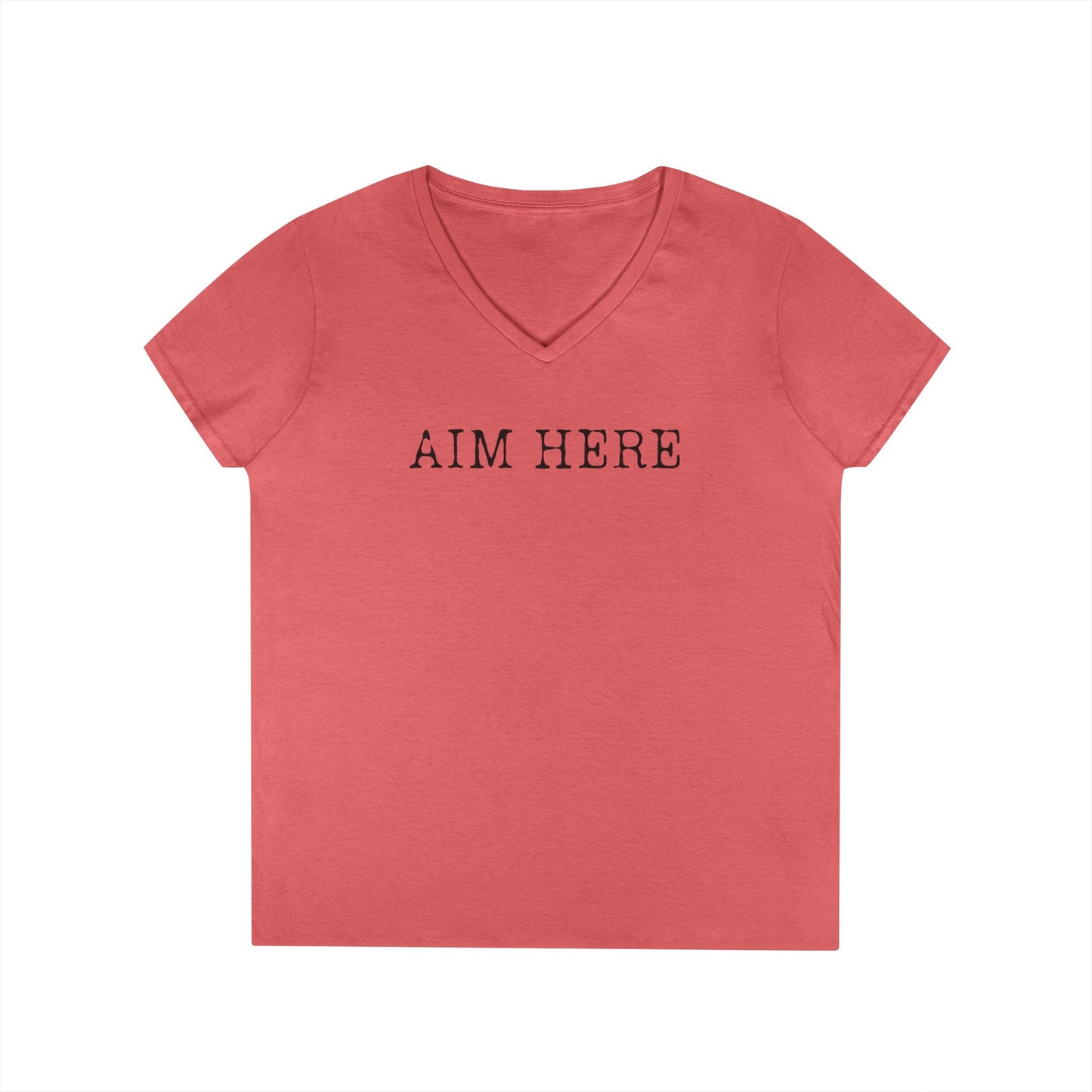 Aim Here - Fitted V-Neck Tee