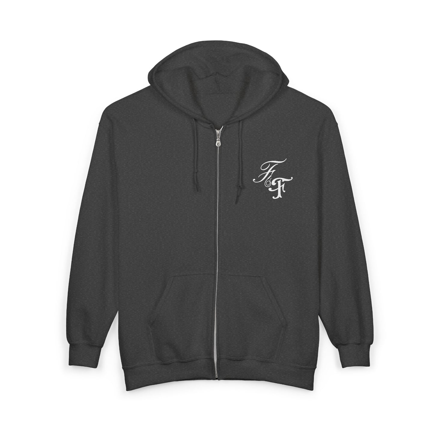 F & F Front Logo Monogram Full Zip Unisex Hoodie