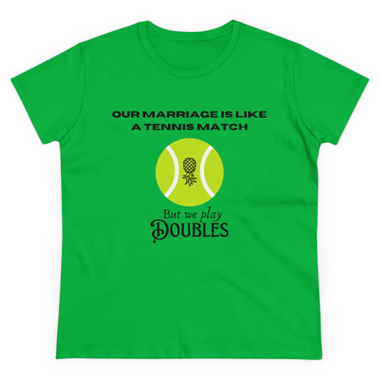 ‘We Play Doubles’ Women's Midweight Cotton Tee