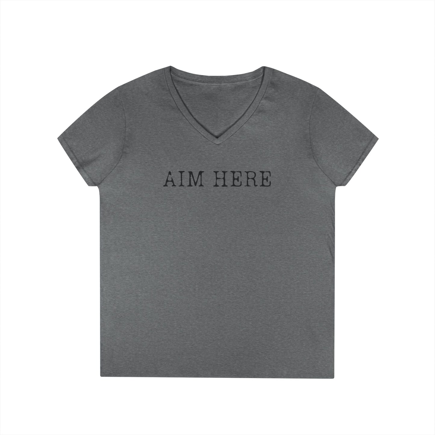 Aim Here - Fitted V-Neck Tee