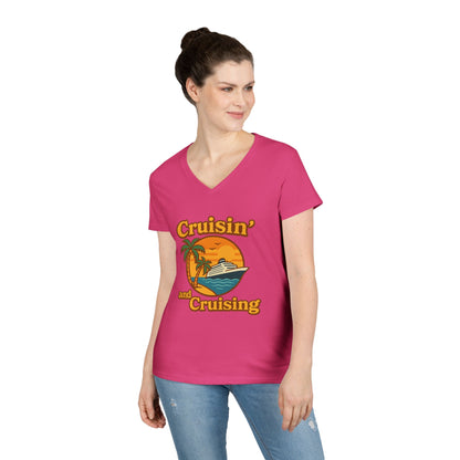 Cruisin' and Cruising - Fitted V-Neck Tee