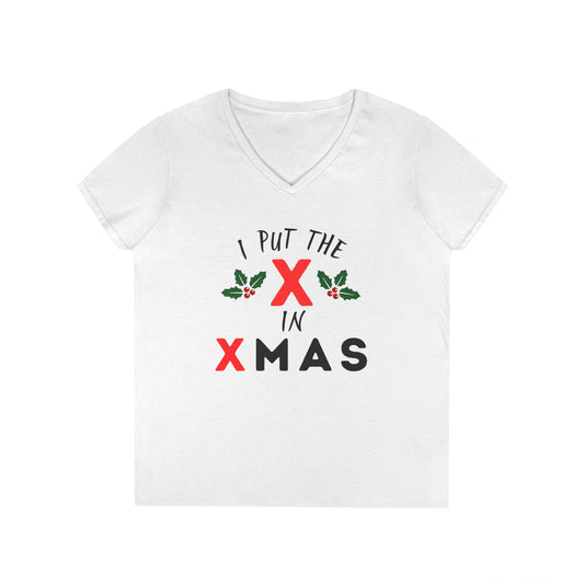 I Put the X in Xmas - Fitted V-Neck T-Shirt