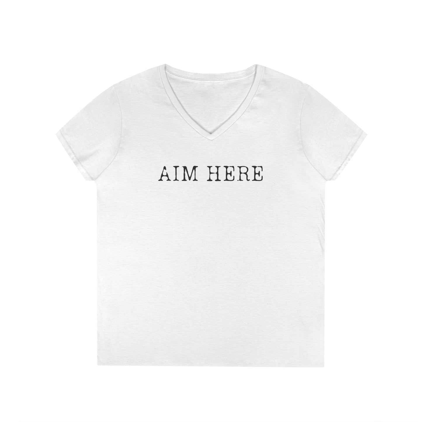 Aim Here - Fitted V-Neck Tee
