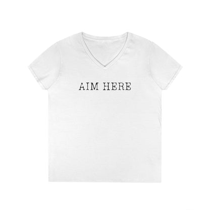 Aim Here - Fitted V-Neck Tee