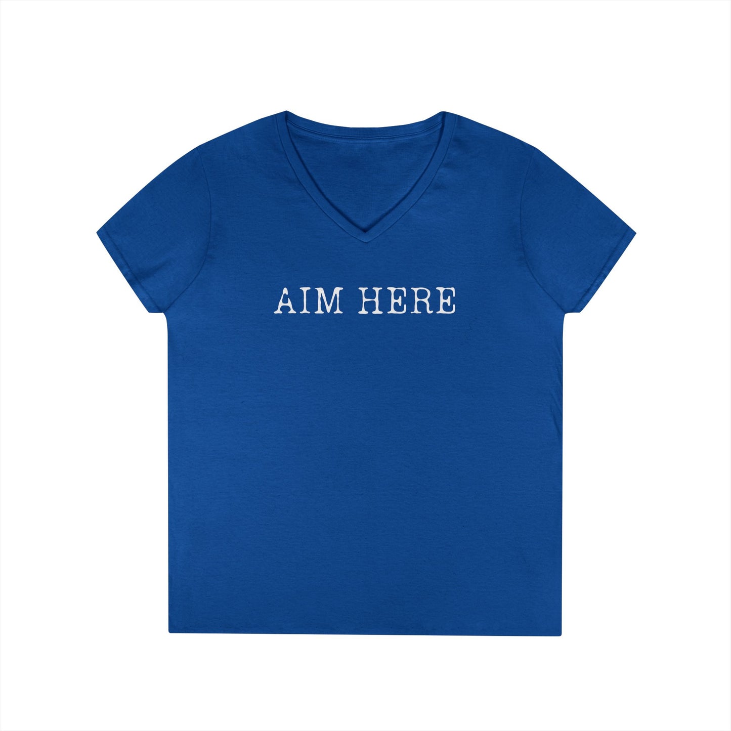 Aim Here - Fitted V-Neck Tee