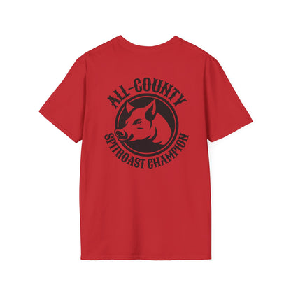 Unisex Softstyle T-Shirt with Team Pig Design, Animal Lover Tee, Funny Gift for Farmers, Casual Wear, All-County Champion Shirt