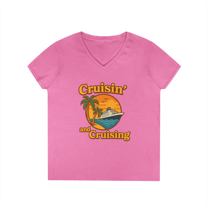 Cruisin' and Cruising - Fitted V-Neck Tee