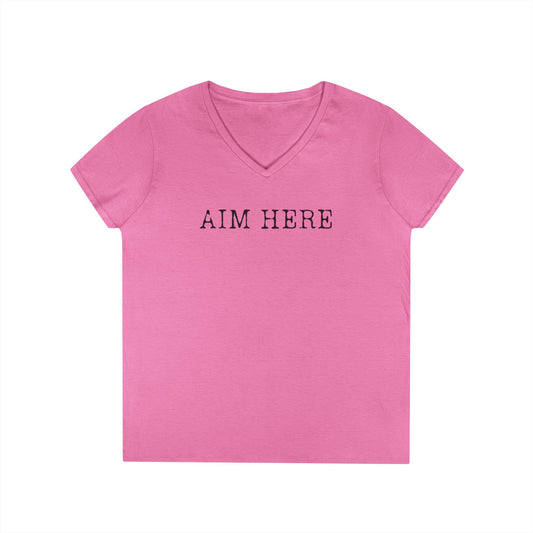 Aim Here - Fitted V-Neck Tee