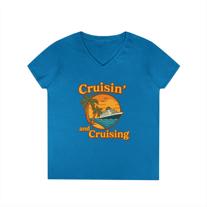 Cruisin' and Cruising - Fitted V-Neck Tee