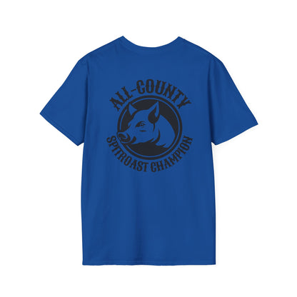 Unisex Softstyle T-Shirt with Team Pig Design, Animal Lover Tee, Funny Gift for Farmers, Casual Wear, All-County Champion Shirt