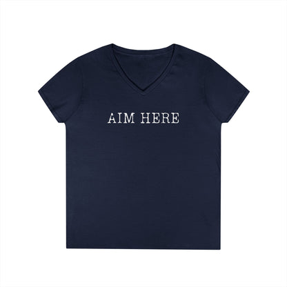 Aim Here - Ladies' V-Neck T-Shirt