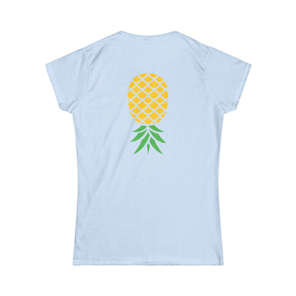 Upside-Down Pineapple - Softstyle Fitted Tee (Two Sided Print)