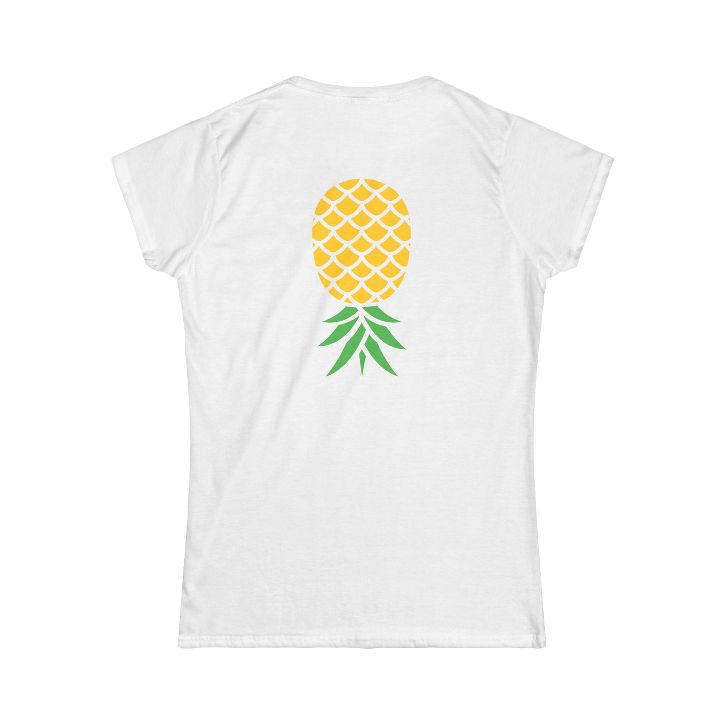 Upside-Down Pineapple - Softstyle Fitted Tee (Two Sided Print)