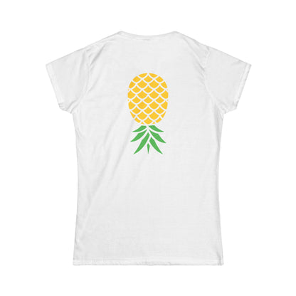 Upside-Down Pineapple - Softstyle Fitted Tee (Two Sided Print)