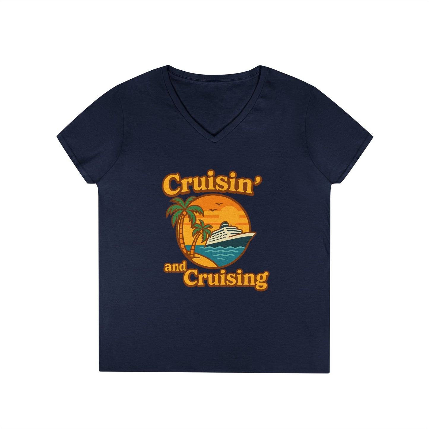 Cruisin' and Cruising - Fitted V-Neck Tee